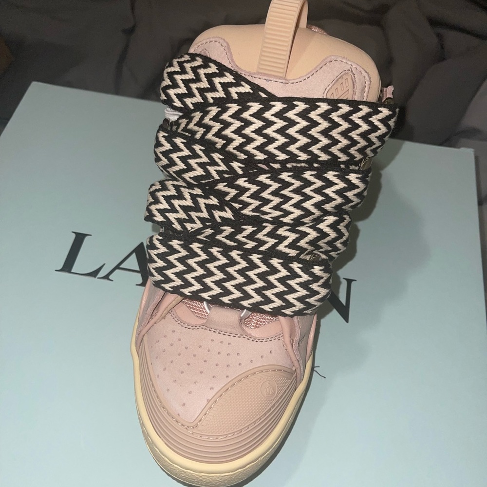 Pink Lanvin Curb Sneakers